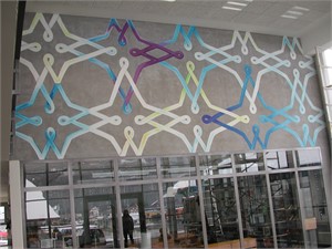 Schulhaus Schachen, 2004

Wandmalerei, Acryl auf Verputz