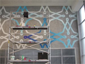 Schulhaus Schachen, 2004

Wandmalerei in Arbeit